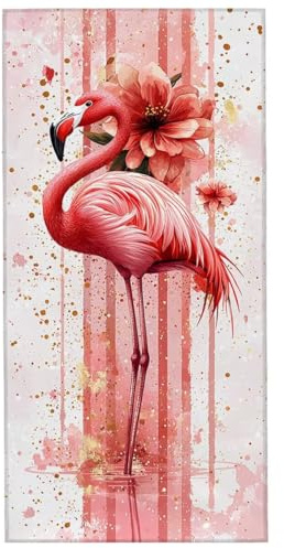 Strandtuch Blume Mikrofaser Handtuch Strandtuch XXL 90x200cm Flamingo Saunahandtuch Saugfähig Schnelltrocknend Badehandtuch Groß Sandfrei Strandhandtuch, Leichtes Reisehandtuch für Urlaub Reise W-6