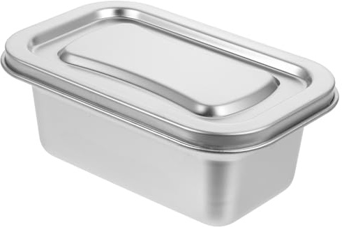 HEALLILY Boîte de Rangement Scellée en Acier Inoxydable, pour Crème Glacée | Conservation Hermétique, Anti-odeur, Préserve le Goût, pour Repas Quotidiens et Fêtes, Argenté