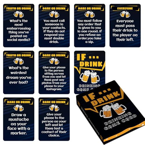 laveroar 50 Pcs Drinking Games for Adults, Pocket Size Hilarious Drinking Card Games, Fun Icebreaker Drinking Games for Groups Parties, Birthdays, Stag Hen Nights and Pre-Drinks