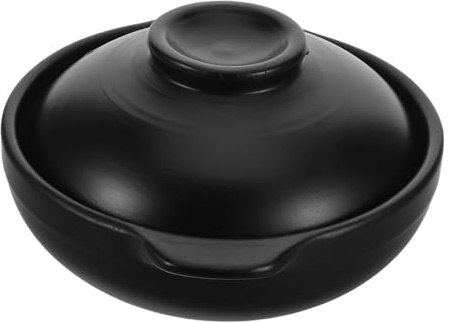 Alipis Olla de Barro Pequeña con Tapa Cazuela para Cocina Asiática Retención de Calor para Arroz Coreano y Guisos Tradicionales