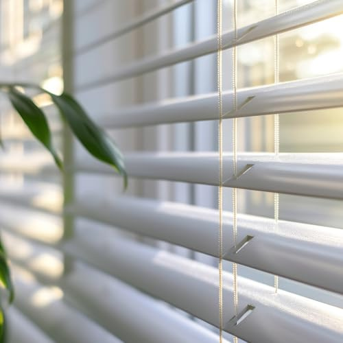 Jalousien für Fenster innen aus Aluminium auch für Türen 180x250 cm Silber | Einfache Montage mit Bohren an Wand oder Decke. Reguliert Licht und Sichtschutz. Selbstarretierender Schnurzug StoresDeco
