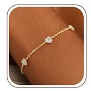 ZHESHY Bracelet Femme Argent 925 Or Réglable Trefle à 4 Feuilles Bracelets