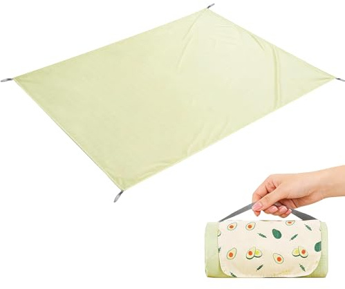 Wasserfeste Picknickdecke XXL (150x210 / 210x220 cm) - Ultraleichte Stranddecke Sandfrei & Faltbar, 3-in-1 Outdoor Sitzkissen & Camping Decke für Strand, Garten, Park und Wandern (Geschenk)