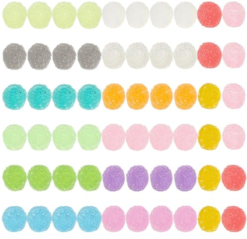 CRAFTYMELODY 60 caramelle natalizie finte in resina multicolore, 15 colori, mini caramelle gommose, decorazioni per albero di Natale, casa, fai da te, decorazioni per feste