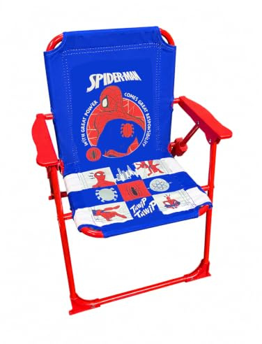 Top Linen (NW) Ltd Spiderman Folding Chair Kids Camping Beach Chair Adjustable Foldable Garden Deck Seat For Children Superhero Design