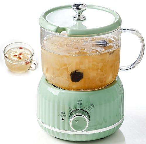 Elektrisk värmekopp, minikokare för te, kaffe och kokande vatten, helautomatisk tyst hälsogryta, multifunktionell kontorsanvändning, kompakt design