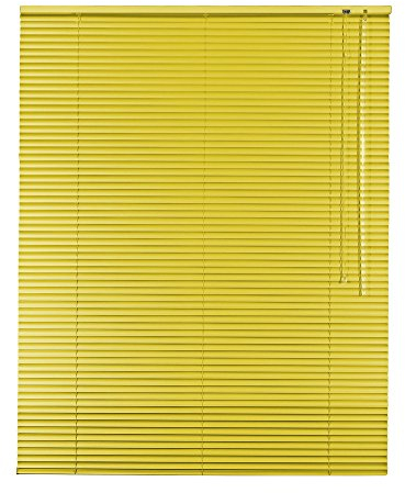 Original Easy-Shadow Aluminium Jalousie Jalousette Breite 225 x 180 cm Höhe in Farbe gelb - Bedienseite rechts - Fensterjalousie Jalousien Alu-Jalousien Alu-Jalousetten Fenster Rollo Lamellenbreite 25 mm Lamellen / Maßanfertigung