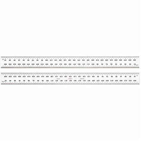 Starrett C635-300 Lineal aus gefedertem gehärtetem Stahl mit Millimeterteilungen, 300 mm Länge, 25,4 mm Breite, 1,2 mm Dicke