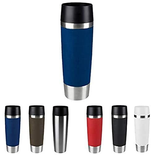 Emsa 513357 Travel Mug Bicchiere Termico con Chiusura Quick Press, Acciaio Inossidabile, Blu, 0,36 L