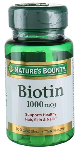 Nature's Bounty Energy Health Biotin Coated Tablets, 1000 mcg, 100 Ct (1 Pack)