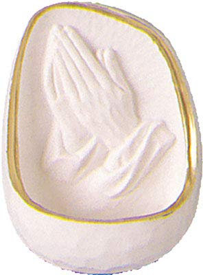 White Finish Praying Hands Holy Water Font Religious Gift ~ Florentine