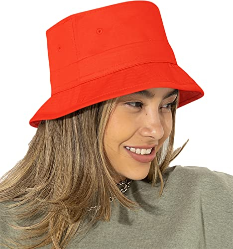 4sold Fischerhut Sonnenhut Baumwolle Anglerhut Fischermütze Strandhut Freizeithut Schlapphut Camping Reisen (Red)