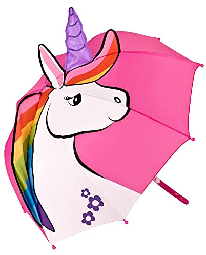 VON LILIENFELD® Ombrello Unicorno Rosa Bambini Ragazzi Ragazze Leggero Stabile Colorato Fino a 8 anni