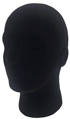 joyMerit Mannequin de Cheveux En Polystyrène Tête Chapeau Casquette Collier Présentoir Mannequin Modèle Noir - 03
