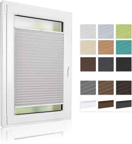 ALOHA Plissee nach maß, Plissee mit Bohren, Sonnenschutz Plisseerollo Jalousie Lichtdurchlässig und Blickdicht für Fenster & Tür (Höhe 150-240cm)