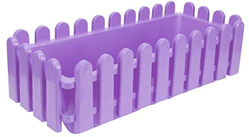 Doitool Blumenkasten aus Kunststoff, rechteckig, für Sukkulenten, für Garten, Terrasse, Hof, Schlafzimmer, Wohnzimmer, 43,8 x 18,5 x 13,5 cm, Violett