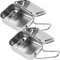 ZEAYEA 2 Pack 304 Stainless Steel Bento Box, 850ml Metal Lunch Containers for Kids and Adults, 3 Compartment Divided Snack Container for Dry Foods, Nuts, Meat, Cheese, Finger Foods, Fits in Lunch Bag