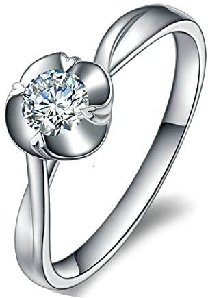 ANAZOZ Trauringe Platin 950, Ringe mit Diamanten Verlobung 0,2 Karat Eheringe Damen Personalisierte