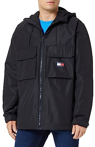 Tommy Jeans Hombre Cazadora Fleece Lined Cazadora de entretiempo, Negro (Black), M
