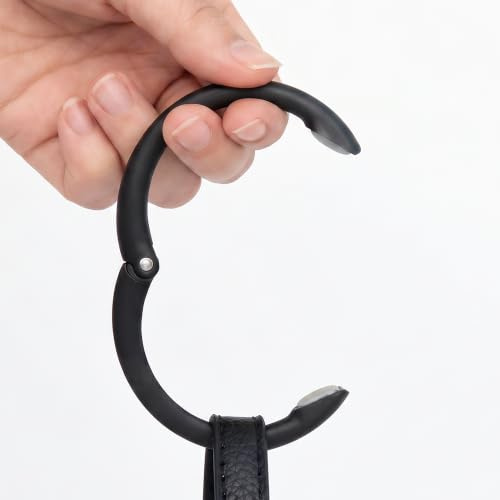 Clipa Crochet pour sacs - PVD noir mat - L’anneau qui s’ouvre en crochet et se verrouille en seulement 1,27 cm d’espace, capacité de 15 kg, garantie 3 ans