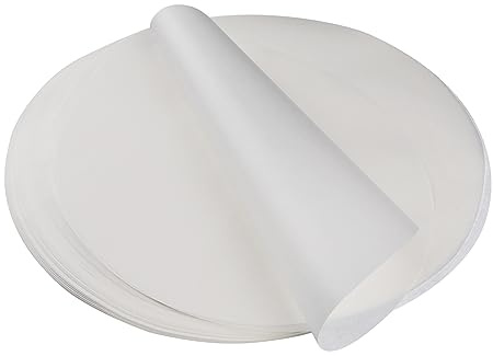 Swawis 150 stycken bakpapper runda, runda non-stick-bakplåtspapper Ø 30 cm, runt BBQ papper, för pannor bakning BBQ pizzakaka luftfritös (vit)