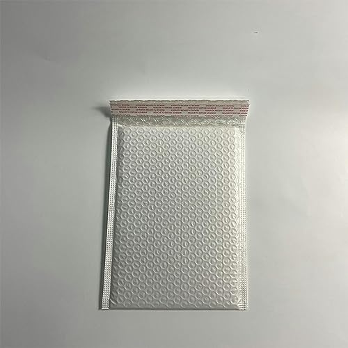 Farbige Luftpolstertaschen, 10 Stück, selbstklebende Verpackungsbeutel, Kleinunternehmensbedarf, gepolsterte Umschläge, Versandtaschen, Weiß, 18 x 23 cm, 10 Stück