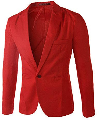 Blazer Rouge Homme, Veste Costume Top Jacket Casual Coat Fit One Fashion Men Button Slim Charm Suit Hommes Manteau Et Vestes