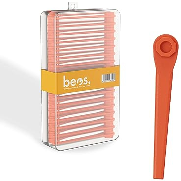 BEOS 100x Premium Ersatzmesser-Set für Gardena Rasentrimmer – Kunststoffmesser kompatibel mit Gardena AccuCut, Comfort Cut Li18/23R & LI18/23RO, EasyCut Li 18/23R, Turbotrimmer AccuCut 400 LI & 450LI