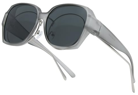 Long Keeper Überzieh Sonnenbrille Damen Herren Polarisierte Quadratische Sonnenbrille Überbrille für Brillenträger Trendige Über Brille Sonnenbrillen