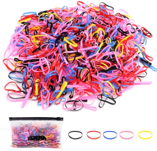 1000 PCS Elastic Hair Bands for women,Elastic Hair Rubber Bands,Hair Bands for Girls, Kids Soft Mini Small Hair Rubber Bands for Hair Braids,Wedding Hairstly(Multicolor)
