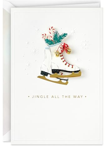Hallmark Signature Holiday Card with Envelope (Ice Skates, Lots of Merry)