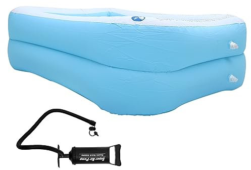 KONTONTY Matelas Gonflable pour Piscine Jouet Aquatique Amusant pour Garçon, Fille et Bébés Couleur Bleu et Blanc