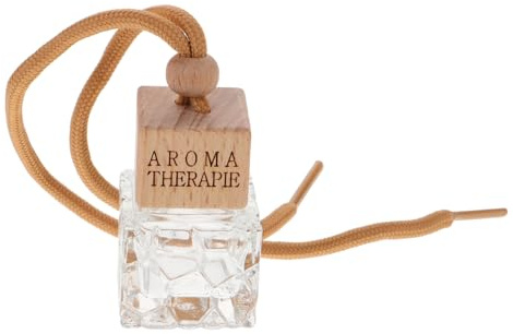 BELLIFFY Auto Lufterfrischerflasche 8 Ml Aus Glas Und Holz Wiederbefüllbarer Aromatherapie Diffusor Zum Aufhängen Autoduftflakon Auslaufsicher Für Fahrzeug Innenraum