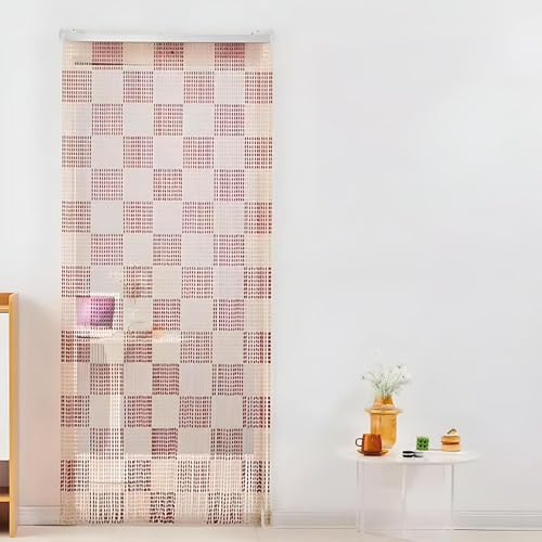 Eiauiuo Perlen Fadenvorhang Acryl Perlen Langlebig und Stilvoll Raumteiler Perlenvorhang Innen Dekorativer Türvorhang für Wohnzimmer Schlafzimmer Balkon(Quadrat,100x220cm(100 Stränge))