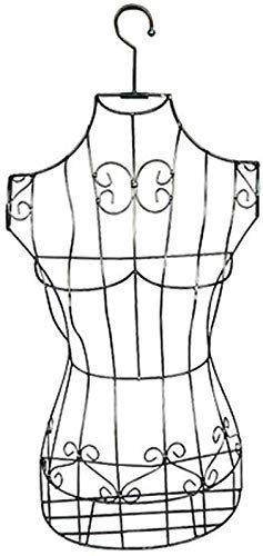 XINYUNFEI Schneiderpuppe Verstellbar Weibliche Mannequin-Torso-Halbkörper-Wand-montiertes Kleid-Form-Metalldraht-Rahmen for Designer-Anzeige, 3 Farben(Black)