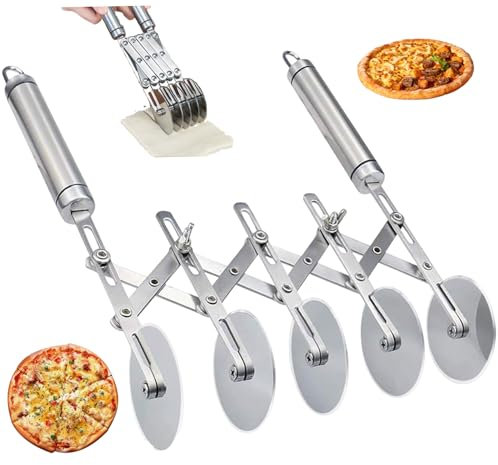 Pastry Cutter Wheel Expandable Pastry Cutter 5 Wheel Stainless Steel Pasta Cutter Wheel for Pizza Cheese Brownies Cookie Baking Pastry Cutter Wheel, 5 Wheel