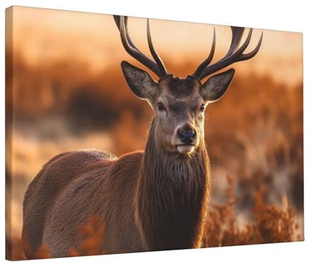 LPSRTWE Leinwanddrucke, Geweih, roter Hirsch, Wandkunst, HD-Druck, Poster, Wandbehang für Schlafzimmer, Bild, Gemälde für Büro, Kunstwerk, Leinwandbilder für Wohnzimmer, Kunst, Wanddekoration, 30,5 x