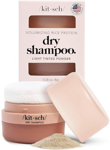 Kitsch Torrt schampopulver med risprotein för kvinnor och män – volymmiserande, doftfri, ingen vit gjutning, giftfri, organisk, paraben- och bensenfri, icke-aerosol för oljigt och lätt hår