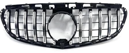 Auto Kühlergrill Für Benz Für E Klasse W212 2014-2016 E200 E300 E250 E350 E400 E550 Front Grill Grille Schwarz/Silber GT Oberen Stoßstange Haube Mesh Front Kühlergrill(Silber)