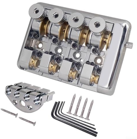 Engineered Performance Travel Friendly 4 String Headless Bass Guitar Bridge Solution (Silber)