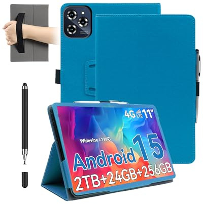 Magnetische Schutzhülle für Tabwee W90 11 Zoll Tablet – stoßfest, wasserdicht, kratzfest, Multi-Winkel-Ständer, mit Handschlaufe, schlank, langlebig, Azurblau