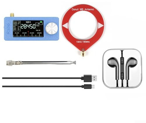 SI4732 Mini radio portable prenant en charge les modes de diffusion multibandes, petites radios portables AM FM avec antenne et écouteurs Sos (rouge)