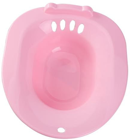 Sitzbadewanne für Toilette, Kunststoff, Rosa, Rutschfest, Glatt | Wochenbettpflege und Postoperative Nutzung, Leicht zu Reinigen, für Schwangere und Ältere Personen