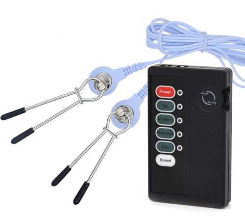 Kutocesy Pinze Capezzoli Elettriche Senza Piercing Con Controller – Elettrostimolatore Seno Regolabile, Giochi Bondage E Sex Toys Per Coppie