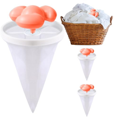 Hair Catcher, Washing Machine Lint Trap, Floating Mesh Filter Bag, Reusable Tapered Design, Effective Fluff Removal, Made of Pp Polyester Material, 3.66x7.48in