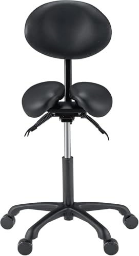 Master Massage Berkeley Tabouret de Selle avec Dossier pour Dentiste, Massage therpaist, tatoueur, Noir