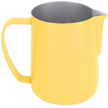 ANKROYU Milk Frothing Pitcher Stainless Steel 600ml Point Mouth Design Professional Coffee Steaming Jug for Latte Art Home Barista Use Swan Pattern Durable Heat Proof (Jaune)