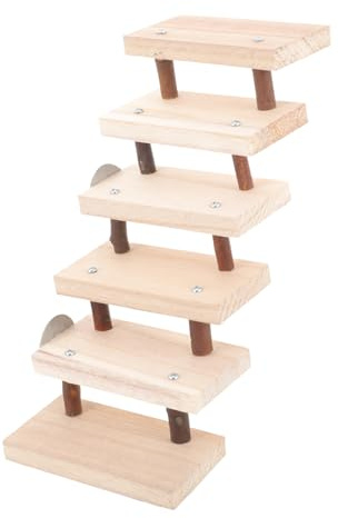 Gatuida Holzleiter Für Kleintiere Hamster Und Chinchillas Als Kletterspielzeug Und Brücke Im Käfig Einfach Anzubringen Und Sicher Zu Verwenden