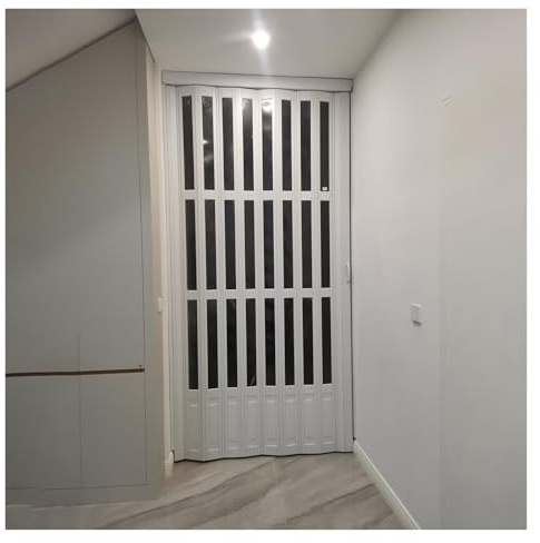 Falttüren Falttür Aus Dickem PVC, Schienenloses Design – Schiebetüren Innen H 220 – 240 Cm, Wärmeisolierend – Akkordeontür Für Küche, Schrank, Restaurant(108x220cm)