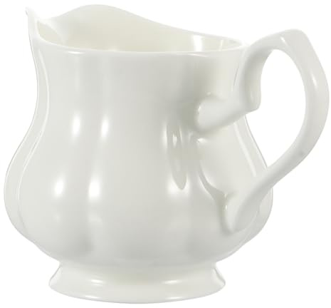 Lattiera in Ceramica Bianca da 180ml Manico per Latte